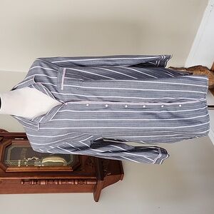 Victorias Secret Striped Button-Up Nightshirt, S